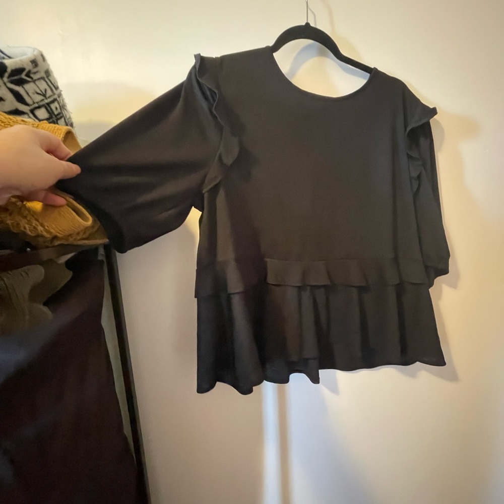 Large Black Per-plum Ann Taylor top size L